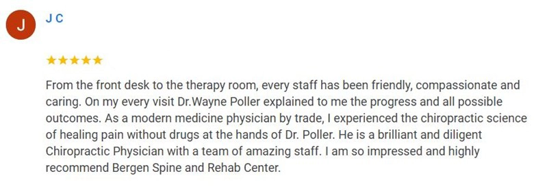 Chiropractic Bergenfield NJ Testimonial